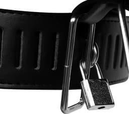 PU Leather Female Chastity Belt with Leg Restraint - Black — thumbnail 6