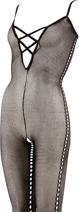 Sexy Lingerie - Catsuit met Open Kruis - Erotische Catsuit - Bodystocking - Visnet - S/M — thumbnail 3