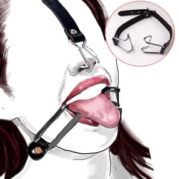 Bondage Mond- en Neusgag - Verstelbare Leren Bandjes - BDSM - Gag - Uitrekken — thumbnail 3