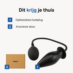 Opblaasbare butt plug - Opblaasbaar - Inflatable - Max 10cm dik - Zacht en flexibel BPA vrij - BDSM set - Zwart - Jespro — thumbnail 7