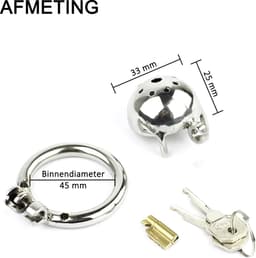 DOWO® - Mini Locker - Kuisheidskooi- Chastity cage - Peniskooi - Hemisferisch - Staal - 45 mm — thumbnail 2