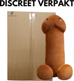 JustValue Penis Knuffel - 80 cm - Erotiek - Bodypillow - Piemel - Zacht - Kussen - Sex Toy - Beige - Bruin — thumbnail 2