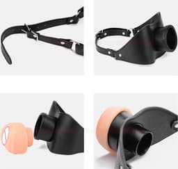 Verstelbare siliconen mond gag vagina - Realistische pussy face - Open Mond plug - Deepthroat - BDSM — thumbnail 4