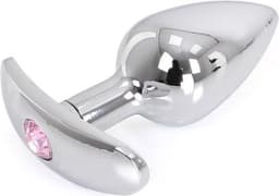Kiotos - Aluminium buttplug Met Handvat En Sierkristal - Roze — thumbnail 1
