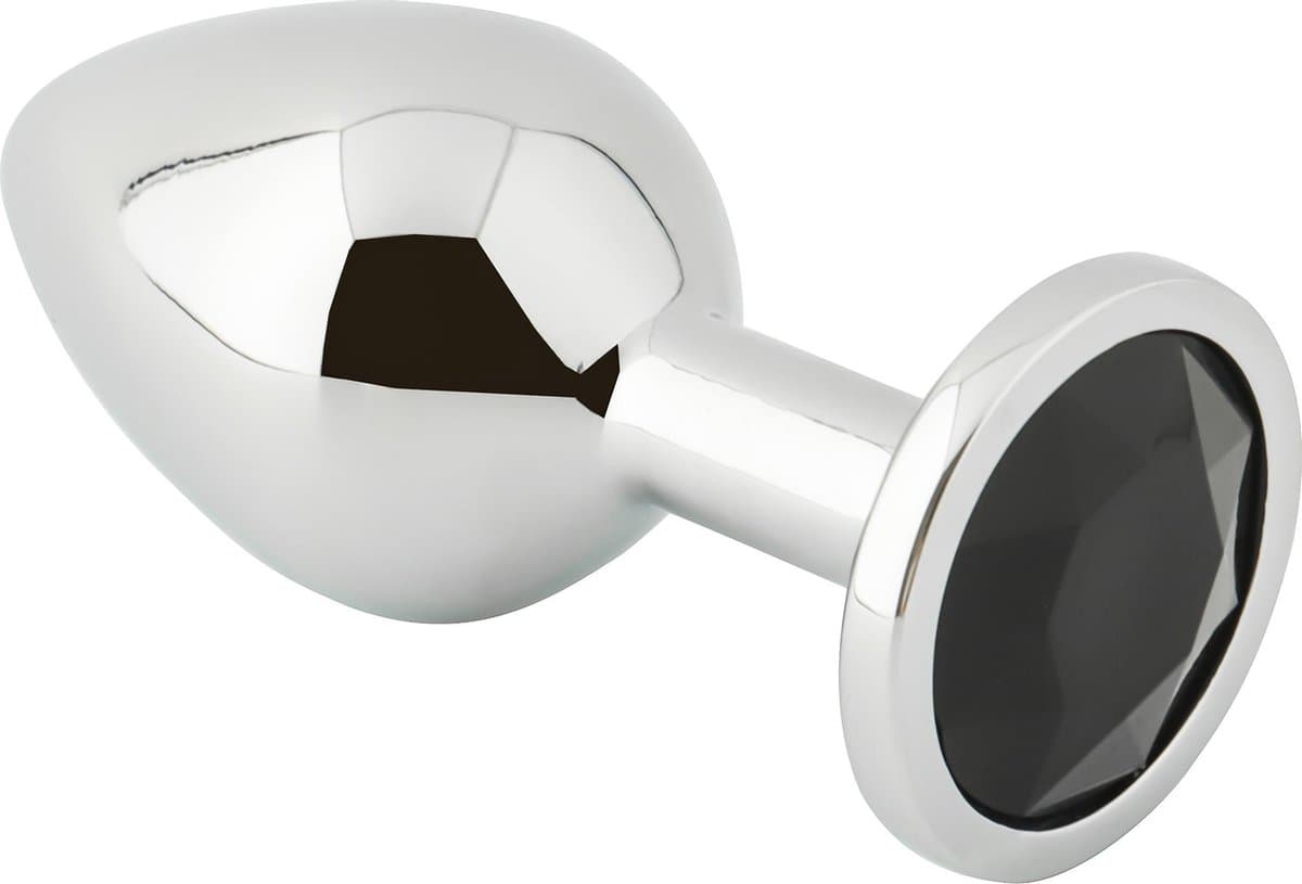 Banoch - Buttplug Aurora black Large - Metalen buttplug - Diamant steen - zwart — afbeelding 1