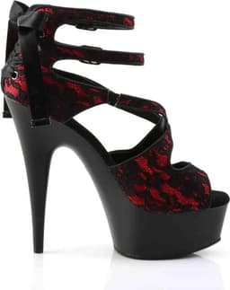 Pleaser - DELIGHT-678LC Hoge hakken - US 13 - 44 Shoes - Rood/Zwart — thumbnail 5