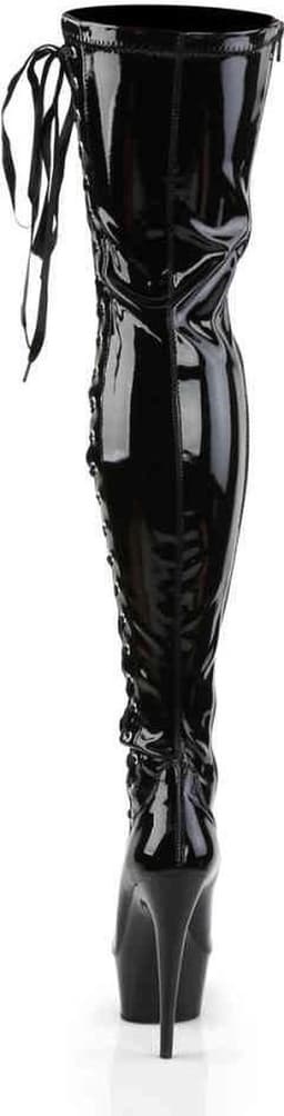 Pleaser - DELIGHT-3050 Plateau overknee Laarzen - US 11 - 41 Shoes - Zwart — thumbnail 4