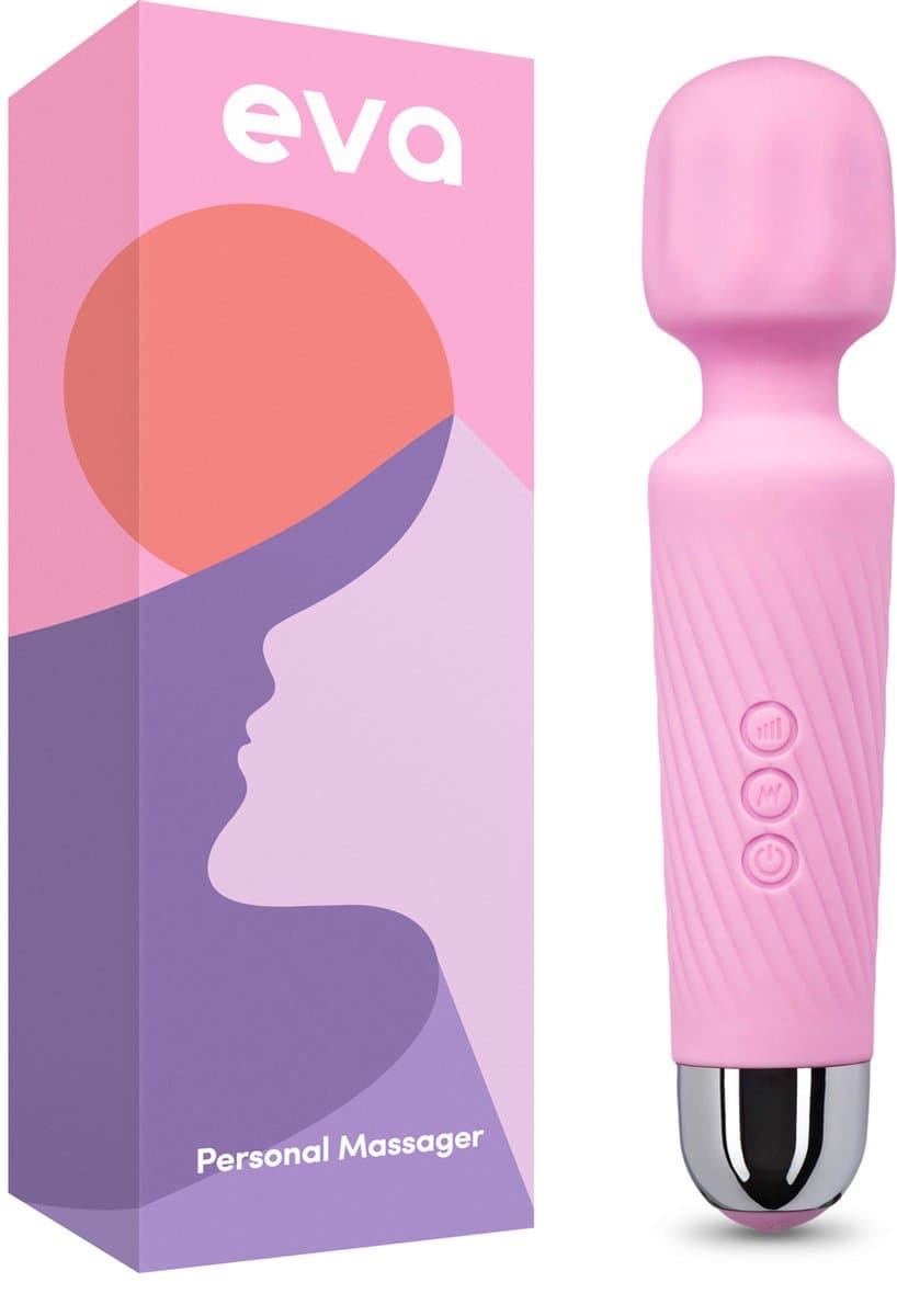 Eva® Personal Massager - Magic Wand - Vibrator voor Vrouwen - Krachtige Clitoris Stimulator - 75% Intensere Stimulatie - 20 Standen - Fluisterstil - Sex Toys voor Vrouwen - Seksspeeltjes - Cadeau voor Vrouw - Sensuele Audio - Blossom Pink — afbeelding 1