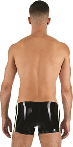 Mister B Rubber Trunks zwart met witte bies medium — thumbnail 2