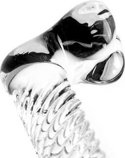 Glazen Dildo Geribbeld - transparant — thumbnail 2