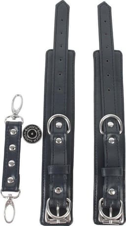 Banoch | enkelboeien van pu leer | zwart / zilver| bondage — thumbnail 11