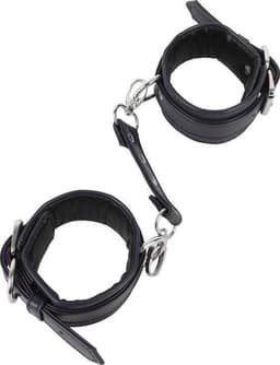 Banoch | enkelboeien van pu leer | zwart / zilver| bondage — thumbnail 9
