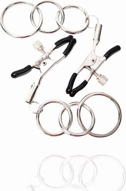 Kinky Pleasure - Tripple O'ring - NC02 - Nipple Clamps - Tepel klem - tepel klemmen - Metaal — thumbnail 2