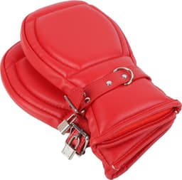 Banoch - Bondage Mittens - PU Leer - Rood - bdsm — thumbnail 6