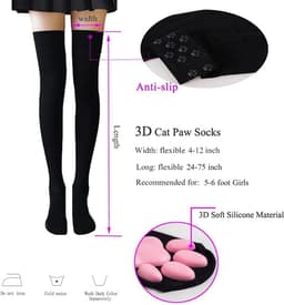 Kawaii Poot Kostuum Set - 3D Vingerloze Kat Klauw Handschoenen en Sokken voor Dames — thumbnail 3