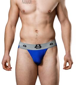 MM Sports Original Edition Swimmer/Jogger Jockstrap 2 inch Blue - MAAT M - Heren Ondergoed - Jockstrap voor Man - Mannen Jock — thumbnail 3