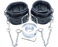 Black Label - Stainless Steel Ballstretcher w. Ankle Restraints