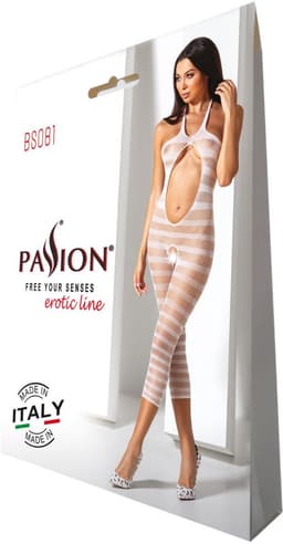 Passion - Woman Bs081 White Bodystocking One Size — thumbnail 3
