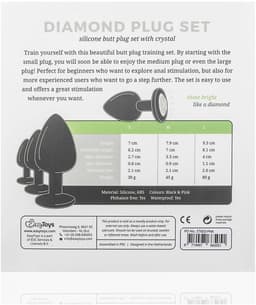 EasyToys - Siliconen Buttplug Set met Diamantjes - Siliconen - Buttplugs - Buttplug Set - Anal Plug - Sex Toys voor Vrouwen en Mannen - Seksspeeltjes - Butt Plug - Zwart — thumbnail 13