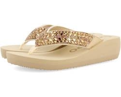 Dames sleehak teenslipper met kristallen decoratie