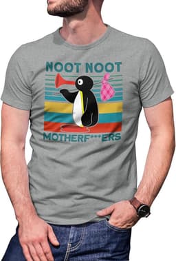Grappig Pingu Meme 'Noot Noot' Klassiek T-Shirt voor Heren — thumbnail 4