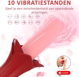 VIN® Sex Toys voor Vrouwen Likkende Tong Vibrator - Vibrators voor Vrouwen - Tong Vibrator - Clitoris Zuiger – Diep Waterdicht – Bef Vibrator met 10 Sterke Standen - Siliconen - Discreet Verzonden — thumbnail 2