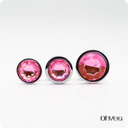 Metalen Buttplugs voor mannen en vrouwen - Buttplug Set 3-Delig - Anal & Butt Plug - Roze — thumbnail 3