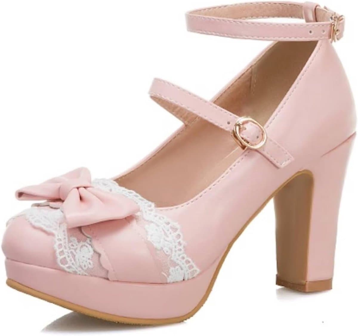 Leuke Boog Hakken Mary Janes Schoenen voor Dames - Jurk Platform Strappy Hoge Hakken Kawaii — afbeelding 1