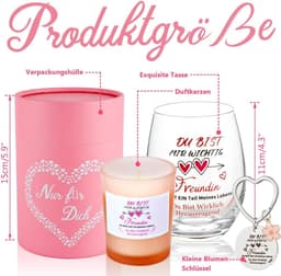 Persoonlijk Cadeau voor Vrouwen, Gegraveerd Wijnglas en Geurkaars Set, Perfect voor Verjaardagen en Speciale Gelegenheden — thumbnail 2