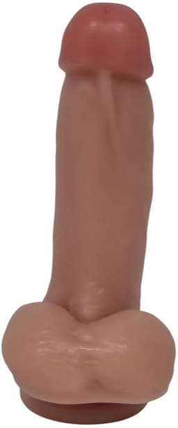 Sensationsdeluxe - Realistische Dildo met balzak - 20,5 cm - Dildo met zuignap - Beige -Sex speeltje voor Mannen Anaal - en voor Vrouwen en man — thumbnail 4