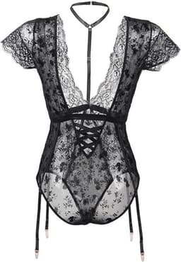 Sexy Lingerie Body – Sexy Lingerie Dames – Classy zwart & Kant – Erotische Lingerie – Bodysuit – Strapless Lingerie – Jarretelset – Lingerieset – Kinky – Erotische Body – Shapewear Corset – Strappy Harnas Details – Lingerie Top –XS/S, M, L, XL en XXL — thumbnail 12