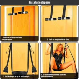 Aura® Sex Schommel - Sex Swing Extra Stevig – Seksschommel met Gratis Blinddoek – Seksspeeltjes voor Koppel – BDSM met Gratis Instructieboek – Erotiek Toys – Love Swing – Discreet Verpakt - Zwart - 29cm x 25cm x 8cm — thumbnail 2