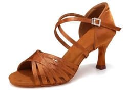 Latijnse Dansschoenen Dames Open Teen voor Tango en Salsa - Professionele Danspraktijk Schoenen met Suede Zool