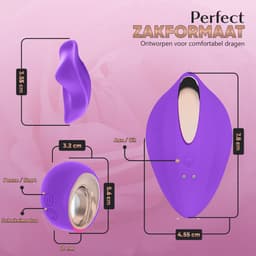 TipsToys® Draagbare Mini Vibrator voor Vrouwen - Kleine Clitoris Stimulator met Afstandsbediening - Panty Vibrator met Slipje - Remote Wearable - Vibrerende Seksspeeltjes - Sex Toys voor Koppels - Paars — thumbnail 4