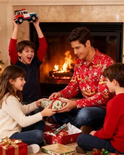 Grappig Kerstshirt Heren met 3D Print Lange Mouwen Casual Feestkleding — thumbnail 3