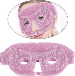 IJs Gezicht- en Oogmasker – Gel Kralen Koelmasker – Herbruikbaar Spa Wrap – Roze – Tegen Wallen en Vermoeide Ogen – Koud Gezichtsmasker – Ontspannende Huidverzorging – Voor Vrouwen en Mannen — thumbnail 1