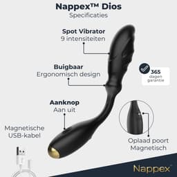 Vibrators voor Mannen en Vrouwen - Nappex™ Dios G-Spot en Prostaat Stimulator [Discreet Verzonden] - Anaal Vibrator - Sex Toys voor Koppels - Dildo - Vibrerende Buttplug - Bullet Wand Sex Toys - Anale Speeltjes - Seksspeeltjes - Kamasutra - Erotiek — thumbnail 4