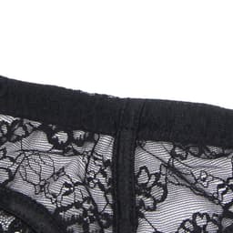 Zeloria Erotische Lingerie Jarretelgordel met Slip P5265 – Luxe Kant met Strikjes & Clips – Zwart – XS/S — thumbnail 9