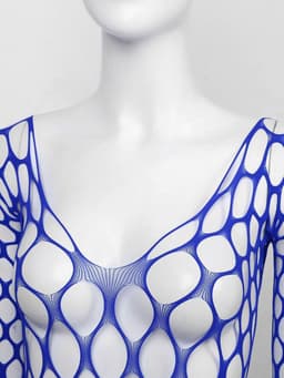 Visnet Bodysuit Dames Doorzichtig Volledig Lichaam Jumpsuit Open Panty — thumbnail 2