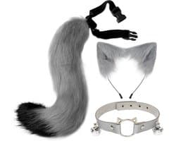 Complete 3-Delige Katten Kostuum Set Dierenoren Staart en Halsband voor Dames
