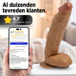 Rosebay XXL Dildo - Grote Dildo - Reusachtige Dildo - Realistische Dildo met Balzak - Dildo met Zuignap - Dildo voor Mannen en Vrouwen - XL Dildo - 31 cm - Licht Bruin — thumbnail 11