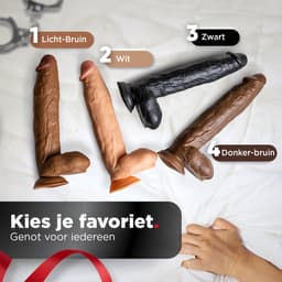 Rosebay XXL Dildo - Grote Dildo - Reusachtige Dildo - Realistische Dildo met Balzak - Dildo met Zuignap - Dildo voor Mannen en Vrouwen - XL Dildo - 31 cm - Donker Bruin — thumbnail 6