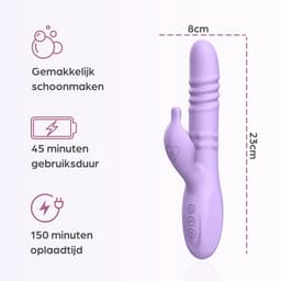 Sinsaa Rabbit Vibrator voor Vrouwen - Tarzan Vibrator met 10 Vibratiestanden - G-Spot & Clitoris Stimulator - 3in1 Vibrators - Dildo met 6 Pulsatiestanden - Seksspeeltjes voor Koppels - Sex Toys voor Vrouwen - Inclusief glijmiddel — thumbnail 10