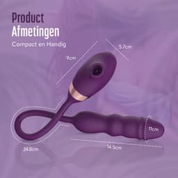 HappySexy Vibrator Voor Vrouwen met Stootfunctie en Likkende Tong - Vibrators Luchtdruk Pulsaties - Realistisch Dildo G Spot Clitoris Stimulator Vrouw - Waterproof Sex Toys Seksspeeltjes voor Koppels - Incl. Gratis Glijmiddel en Opbergzakje — thumbnail 6