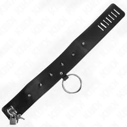 KINK - KETTING 65 cm MET RIEM MET ZILVEREN STUDS, VERSTELBAAR 36-43 CM X 5 CM | KINKY | KETTING | KINKY KETTING | BONDAGE | BDSM | EXTREME BDSM | FETISH | SEKSSPEELTJES VOOR KOPPELS | SEX TOYS VOOR KOPPELS — thumbnail 5