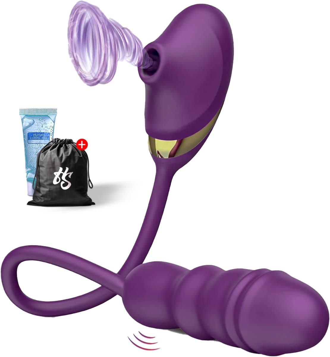 HappySexy Vibrator Voor Vrouwen met Stootfunctie en Likkende Tong - Vibrators Luchtdruk Pulsaties - Realistisch Dildo G Spot Clitoris Stimulator Vrouw - Waterproof Sex Toys Seksspeeltjes voor Koppels - Incl. Gratis Glijmiddel en Opbergzakje — afbeelding 1