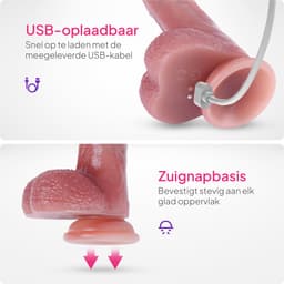 Pure Pleasure® Vibrators voor Vrouwen - 3 in 1 Dildo Vibrator - 8 Stuwstanden – 10 Vibratiestanden – Oplaadbaar – Waterdicht - Met Zuignap – Inclusief Afstandsbediening — thumbnail 6