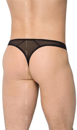 SoftLine Collection - Sexy wetlook heren string met sluiting aan de zijkant zwart M/L — thumbnail 2