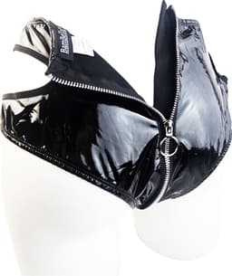 BamBella® Slip Onderbroek - Onesize - Erotische Sexy SM BDSM Lingerie Danes - Zwart ondergoed Datex mix latex en stof wetlook met rits open kruis — thumbnail 4