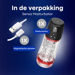 Sensa Automatische Masturbator voor Mannen – Sex Toy Elektrisch - Pocket Pussy - met 9 Zuig- en Vibratie standen - Met Visueel Venster — thumbnail 6
